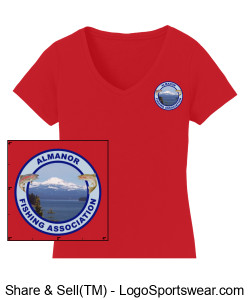 Women's V-Neck T-Shirt - Red Design Zoom